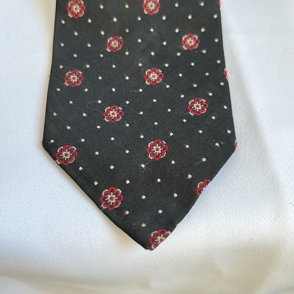 Vintage 70s Christian Dior Silk Tie - Blue with red - Picture 4 of 9